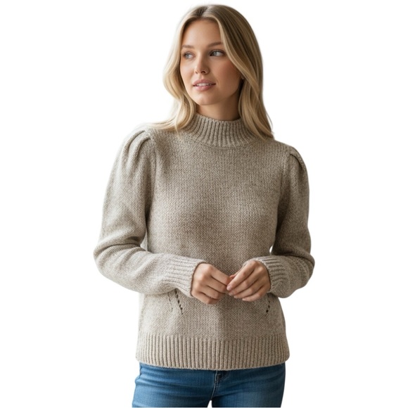 Aqua Sweaters - Aqua Curve Women’s Cuban Sand Mock Turtleneck Sweater NWT‎ Size 1X